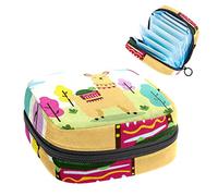 Bolsa de almacenamiento para servilletas sanitarias, bolsa de almacenamiento portátil para servilletas, bonita alpaca, llama, tortuga, árbol, Varios colores, 4.7x6.6x6.6 in/12x17x17 cm
