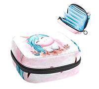 Bolsa de almacenamiento para servilletas sanitarias, bolsa de almacenamiento portátil para servilletas sanitarias, unicornio bebé, sonrisa linda, Varios colores, 4.7x6.6x6.6 in/12x17x17 cm