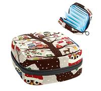 Bolsa de almacenamiento para servilletas sanitarias, bolsa de almacenamiento portátil para servilletas sanitarias, árbol genealógico de Feliz Navidad, Varios colores, 4.7x6.6x6.6 in/12x17x17 cm
