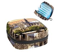 Bolsa de almacenamiento para servilletas sanitarias, bolsa de almacenamiento portátil para servilletas, Notre Dame Sunrise, Varios colores, 4.7x6.6x6.6 in/12x17x17 cm