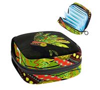 Bolsa de almacenamiento para servilletas sanitarias, bolsa de almacenamiento portátil para servilletas, cabeza de tribu india americana, Varios colores, 4.7x6.6x6.6 in/12x17x17 cm