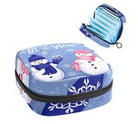 Bolsa de almacenamiento para servilletas sanitarias, bolsa de almacenamiento portátil para servilletas sanitarias, lindos muñecos de nieve de Navidad Let It Snow, Varios colores, 4.7x6.6x6.6 in/12x17x17 cm