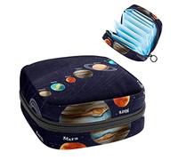 Bolsa de almacenamiento para servilletas sanitarias, bolsa de almacenamiento portátil para servilletas, sistema solar, cuerpo celestial de la Tierra, Varios colores, 4.7x6.6x6.6 in/12x17x17 cm