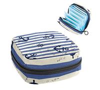 Bolsa de almacenamiento para servilletas sanitarias, bolsa de almacenamiento portátil para servilletas, ancla en rayas azules militares, Varios colores, 4.7x6.6x6.6 in/12x17x17 cm