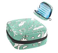Bolsa de almacenamiento para servilletas sanitarias, bolsa de almacenamiento portátil para servilletas, conejo amor primavera, Varios colores, 4.7x6.6x6.6 in/12x17x17 cm