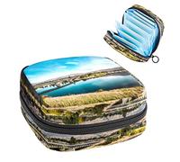 Bolsa de almacenamiento para servilletas sanitarias, bolsa de almacenamiento portátil para servilletas sanitarias, puente cruzando lago, Varios colores, 4.7x6.6x6.6 in/12x17x17 cm