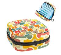 Bolsa de almacenamiento para servilletas sanitarias, bolsa de almacenamiento portátil para servilletas, patrón de osos, Varios colores, 4.7x6.6x6.6 in/12x17x17 cm