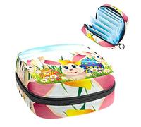 Bolsa de almacenamiento para servilletas sanitarias, bolsa de almacenamiento portátil para servilletas sanitarias, búsqueda de huevos de Pascua con huevos para colorear y conejo lindo (2), Varios colores, 4.7x6.6x6.6 in/12x17x17 cm