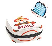 Bolsa de almacenamiento para servilletas sanitarias, bolsa de almacenamiento portátil para servilletas, sonrisa divertida, Varios colores, 4.7x6.6x6.6 in/12x17x17 cm