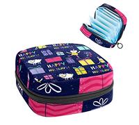 Bolsa de almacenamiento para servilletas sanitarias, bolsa de almacenamiento portátil para servilletas sanitarias, feliz día festivo, Varios colores, 4.7x6.6x6.6 in/12x17x17 cm