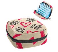 Bolsa de almacenamiento para servilletas sanitarias, bolsa de almacenamiento portátil para servilletas sanitarias, texto en inglés "Follow Your Heart", Varios colores, 4.7x6.6x6.6 in/12x17x17 cm