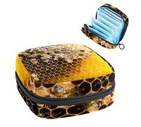 Bolsa de almacenamiento para servilletas sanitarias, bolsa de almacenamiento portátil para servilletas, colmena y abejas de Honeycom, Varios colores, 4.7x6.6x6.6 in/12x17x17 cm