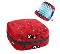 Bolsa de almacenamiento para servilletas sanitarias, bolsa de almacenamiento portátil para servilletas sanitarias, patrón de cangrejos rojos, puntos blancos lindos, Varios colores, 4.7x6.6x6.6 in/12x17x17 cm