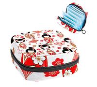 Bolsa de almacenamiento para servilletas sanitarias, bolsa de almacenamiento portátil para servilletas sanitarias, muñecas japonesas Kokeshi, Varios colores, 4.7x6.6x6.6 in/12x17x17 cm