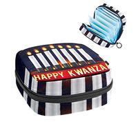 Bolsa de almacenamiento para servilletas sanitarias, bolsa de almacenamiento portátil para servilletas sanitarias, fondo de color oscuro Happy First Candle, Varios colores, 4.7x6.6x6.6 in/12x17x17 cm