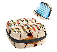 Bolsa de almacenamiento para servilletas sanitarias, bolsa de almacenamiento portátil para servilletas sanitarias, retro hermosas mujeres africanas, Varios colores, 4.7x6.6x6.6 in/12x17x17 cm
