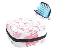 Bolsa de almacenamiento para servilletas sanitarias, bolsa de almacenamiento portátil para servilletas, Hello Summer Pink Flamingo Pinepple, Varios colores, 4.7x6.6x6.6 in/12x17x17 cm