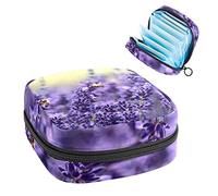 Bolsa de almacenamiento para servilletas sanitarias, bolsa de almacenamiento portátil para servilletas, flor de lavanda, malva púrpura, Varios colores, 4.7x6.6x6.6 in/12x17x17 cm