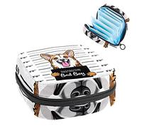 Bolsa de almacenamiento para servilletas sanitarias, bolsa de almacenamiento portátil para servilletas, divertido corgi galés criminal, Varios colores, 4.7x6.6x6.6 in/12x17x17 cm