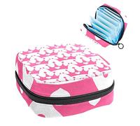 Bolsa de almacenamiento para servilletas sanitarias, bolsa de almacenamiento portátil para servilletas sanitarias, corona de princesa rosa con joyas de corazón, Varios colores, 4.7x6.6x6.6 in/12x17x17 cm