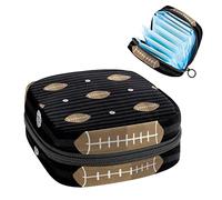 Bolsa de almacenamiento para servilletas sanitarias, bolsa de almacenamiento portátil para servilletas sanitarias, rayas de fútbol americano, Varios colores, 4.7x6.6x6.6 in/12x17x17 cm