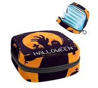 Bolsa de almacenamiento para servilletas sanitarias, bolsa de almacenamiento portátil para servilletas sanitarias, Halloween Is Coming-01, Varios colores, 4.7x6.6x6.6 in/12x17x17 cm