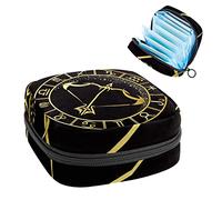 Bolsa de almacenamiento para servilletas sanitarias, bolsa de almacenamiento portátil para servilletas, constelación del zodiaco Sagitario negro, Varios colores, 4.7x6.6x6.6 in/12x17x17 cm