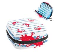 Bolsa de almacenamiento para servilletas sanitarias, bolsa de almacenamiento portátil para servilletas, cangrejo rojo, azul, rayas blancas, Varios colores, 4.7x6.6x6.6 in/12x17x17 cm