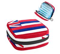Bolsa de almacenamiento para servilletas sanitarias, bolsa de almacenamiento portátil para servilletas sanitarias, feliz día de la independencia del 4 de julio, bandera de Hawaii, Varios colores, 4.7x6.6x6.6 in/12x17x17 cm