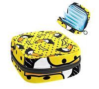 Bolsa de almacenamiento para servilletas sanitarias, bolsa de almacenamiento portátil para servilletas, pájaros tucán, plátano, patrón de puntos amarillos, Varios colores, 4.7x6.6x6.6 in/12x17x17 cm