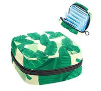 Bolsa de almacenamiento para servilletas sanitarias, bolsa de almacenamiento portátil para servilletas, patrón de hojas de plátano, Varios colores, 4.7x6.6x6.6 in/12x17x17 cm