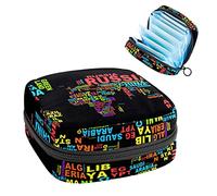 Bolsa de almacenamiento para servilletas sanitarias, bolsa de almacenamiento portátil para servilletas, mapa del mundo negro, Rusia Canadá, Varios colores, 4.7x6.6x6.6 in/12x17x17 cm