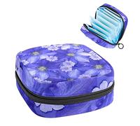 Bolsa de almacenamiento para servilletas sanitarias, bolsa de almacenamiento portátil para servilletas sanitarias, amor, romántico, flores moradas, Varios colores, 4.7x6.6x6.6 in/12x17x17 cm