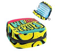 Bolsa de almacenamiento para servilletas sanitarias, bolsa de almacenamiento portátil para servilletas, somos héroes, Varios colores, 4.7x6.6x6.6 in/12x17x17 cm