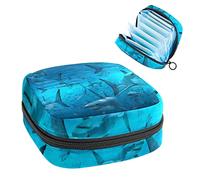Bolsa de almacenamiento para servilletas sanitarias, bolsa de almacenamiento portátil para servilletas sanitarias, increíble fiesta de tiburones, Varios colores, 4.7x6.6x6.6 in/12x17x17 cm