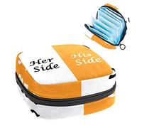 Bolsa de almacenamiento para servilletas sanitarias, bolsa de almacenamiento portátil para servilletas, su lado y su lado, blanco y naranja, Varios colores, 4.7x6.6x6.6 in/12x17x17 cm