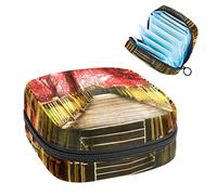 Bolsa de almacenamiento para servilletas sanitarias, bolsa de almacenamiento portátil para servilletas, bosque de puente pequeño, Varios colores, 4.7x6.6x6.6 in/12x17x17 cm