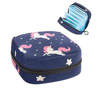 Bolsa de almacenamiento para servilletas sanitarias, bolsa de almacenamiento portátil para servilletas sanitarias, patrón de fantasía de unicornio, Varios colores, 4.7x6.6x6.6 in/12x17x17 cm