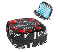 Bolsa de almacenamiento para servilletas sanitarias, bolsa de almacenamiento portátil para servilletas sanitarias, feliz día de San Valentín, Varios colores, 4.7x6.6x6.6 in/12x17x17 cm