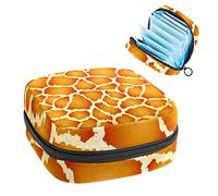 Bolsa de almacenamiento para servilletas sanitarias, bolsa de almacenamiento portátil para servilletas, estampado de jirafa naranja natural, Varios colores, 4.7x6.6x6.6 in/12x17x17 cm