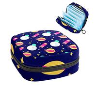 Bolsa de almacenamiento para servilletas sanitarias, bolsa de almacenamiento portátil para servilletas, cuerpo celestial lindo, Varios colores, 4.7x6.6x6.6 in/12x17x17 cm