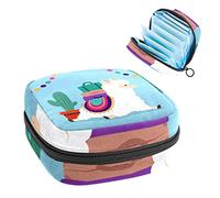 Bolsa de almacenamiento para servilletas sanitarias, bolsa de almacenamiento portátil para servilletas, llama azul alpaca, Varios colores, 4.7x6.6x6.6 in/12x17x17 cm