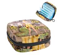 Bolsa de almacenamiento para servilletas sanitarias, bolsa de almacenamiento portátil para servilletas, flores naturales con niña, Varios colores, 4.7x6.6x6.6 in/12x17x17 cm