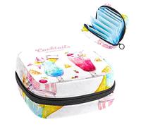 Bolsa de almacenamiento para servilletas sanitarias, bolsa de almacenamiento portátil para servilletas sanitarias, cóctel de verano en acuarela, Varios colores, 4.7x6.6x6.6 in/12x17x17 cm