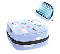 Bolsa de almacenamiento para servilletas sanitarias, bolsa de almacenamiento portátil para servilletas, lindo corazón de llama, cactus, Varios colores, 4.7x6.6x6.6 in/12x17x17 cm