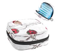 Bolsa de almacenamiento para servilletas sanitarias, bolsa de almacenamiento portátil para servilletas sanitarias, globos de invierno, nieve, tiempo santo, lunares, día de pájaros, Varios colores, 4.7x6.6x6.6 in/12x17x17 cm