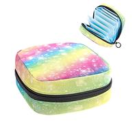 Bolsa de almacenamiento para servilletas sanitarias, bolsa de almacenamiento portátil para servilletas, hermoso arco iris, Varios colores, 4.7x6.6x6.6 in/12x17x17 cm