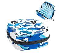 Bolsa de almacenamiento para servilletas sanitarias, bolsa de almacenamiento portátil para servilletas, tiburón, delfín, azul y negro, Varios colores, 4.7x6.6x6.6 in/12x17x17 cm