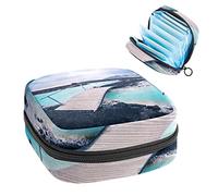 Bolsa de almacenamiento para servilletas sanitarias, bolsa de almacenamiento portátil para servilletas, puente de mar hermoso, Varios colores, 4.7x6.6x6.6 in/12x17x17 cm