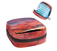 Bolsa de almacenamiento para servilletas sanitarias, bolsa de almacenamiento portátil para servilletas, patrón de puesta de sol, Varios colores, 4.7x6.6x6.6 in/12x17x17 cm